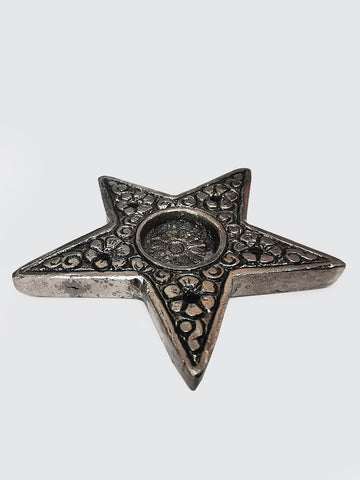 Namaste Metal Embossed Shaped Incense Holder - Star
